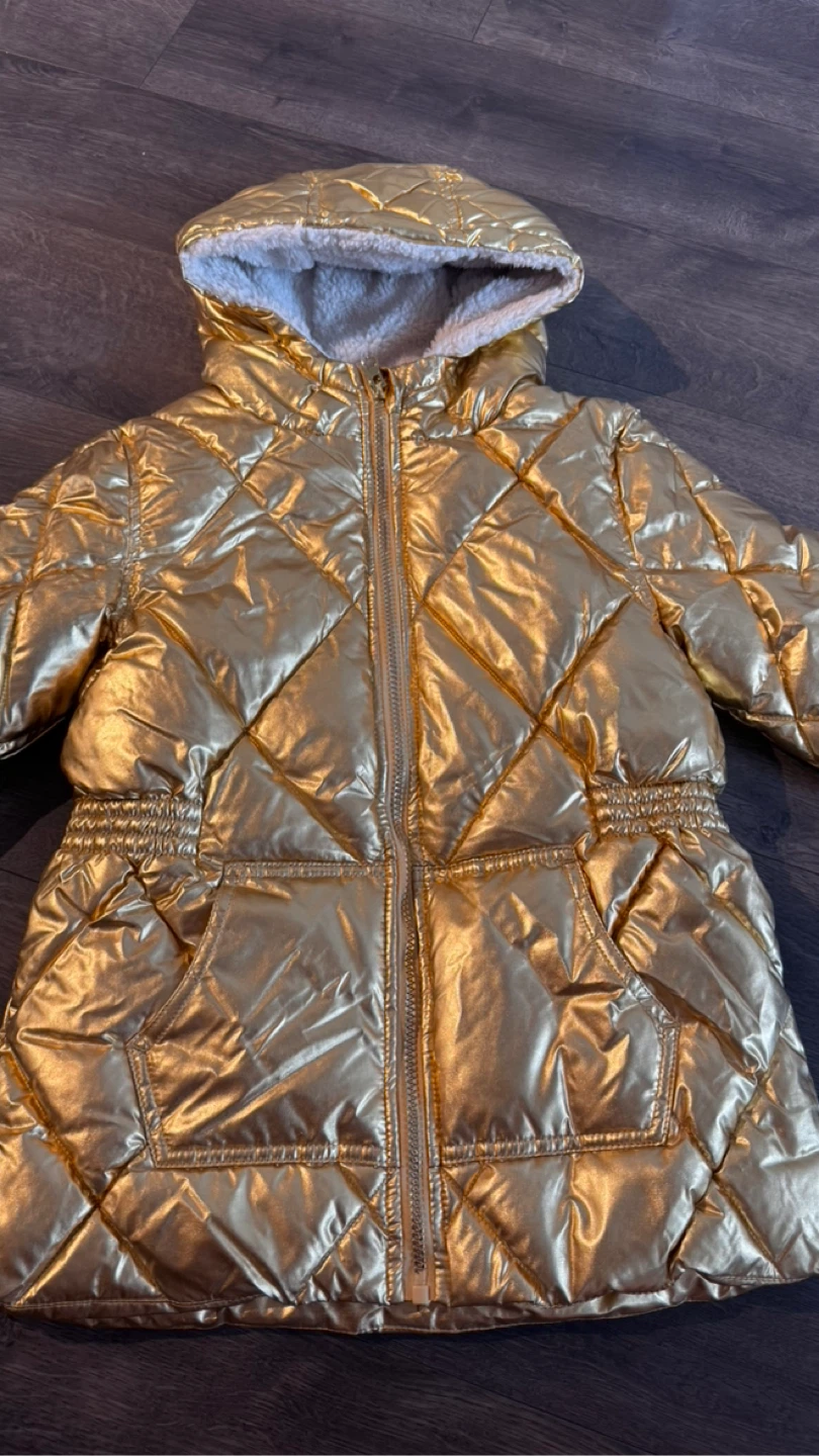 New Cat & Jack Gold Puffer Jacket - Size M (7/8) - photo 2