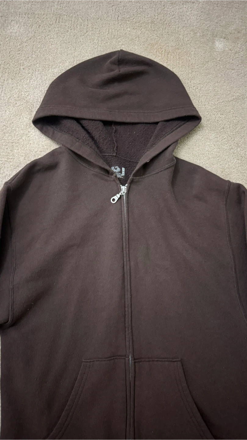 Fruit of the Loom Brown Zip-Up Hoodie - Size S - photo 2