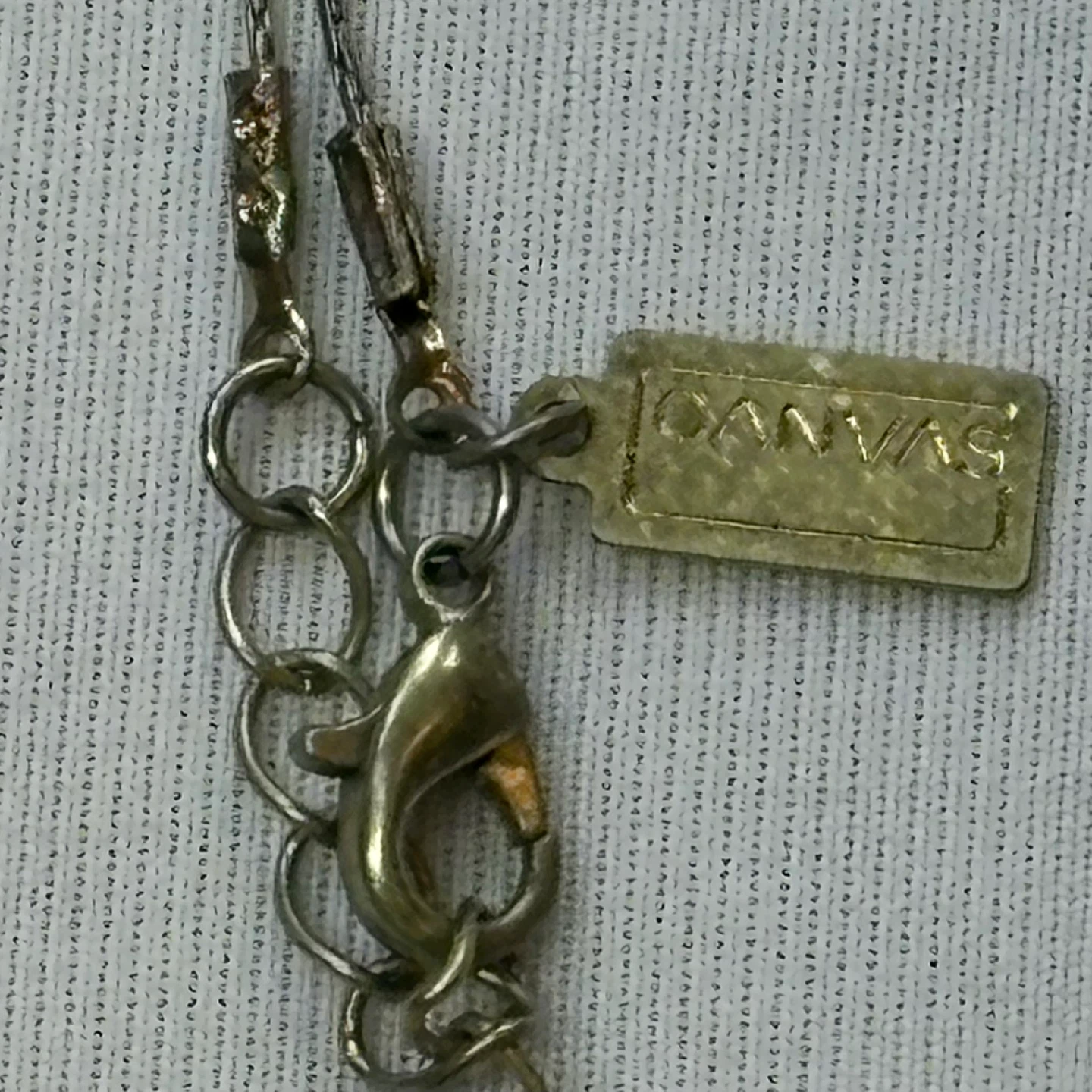 Canvas Multi Bead Gold Tone Triangle Charm Necklace Adjustable - photo 5