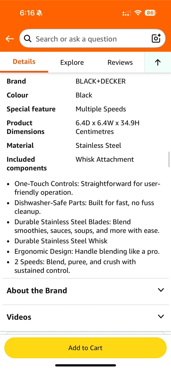 BLACK+DECKER 2-Speed Immersion Blender image indicator(3)