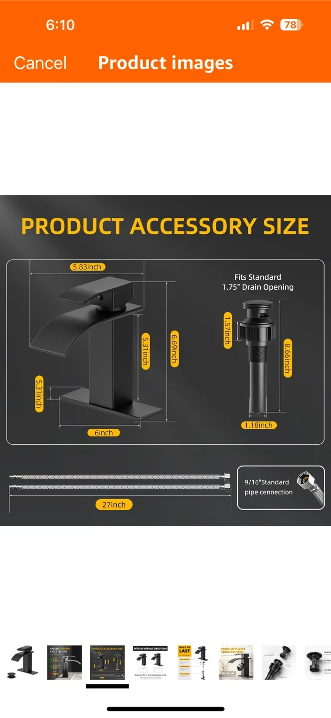 Black Waterfall Bathroom Faucet - New image indicator(5)