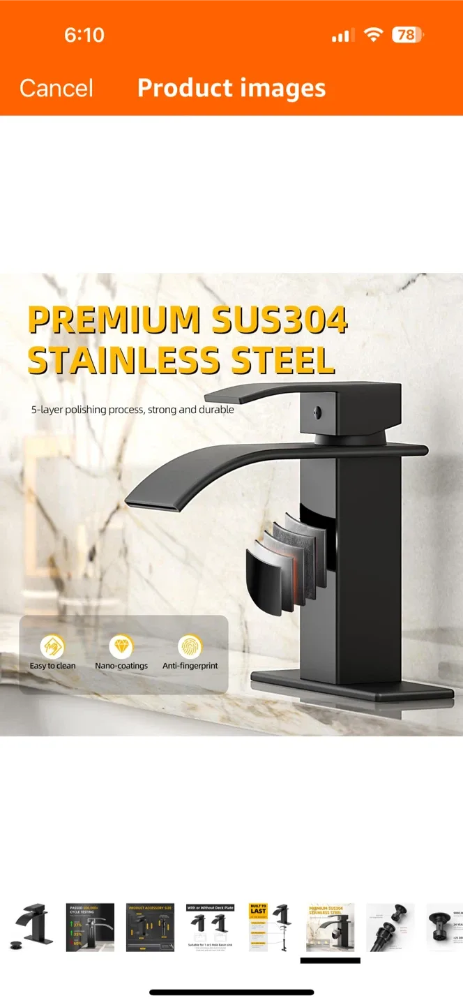Black Waterfall Bathroom Faucet - New image indicator(6)