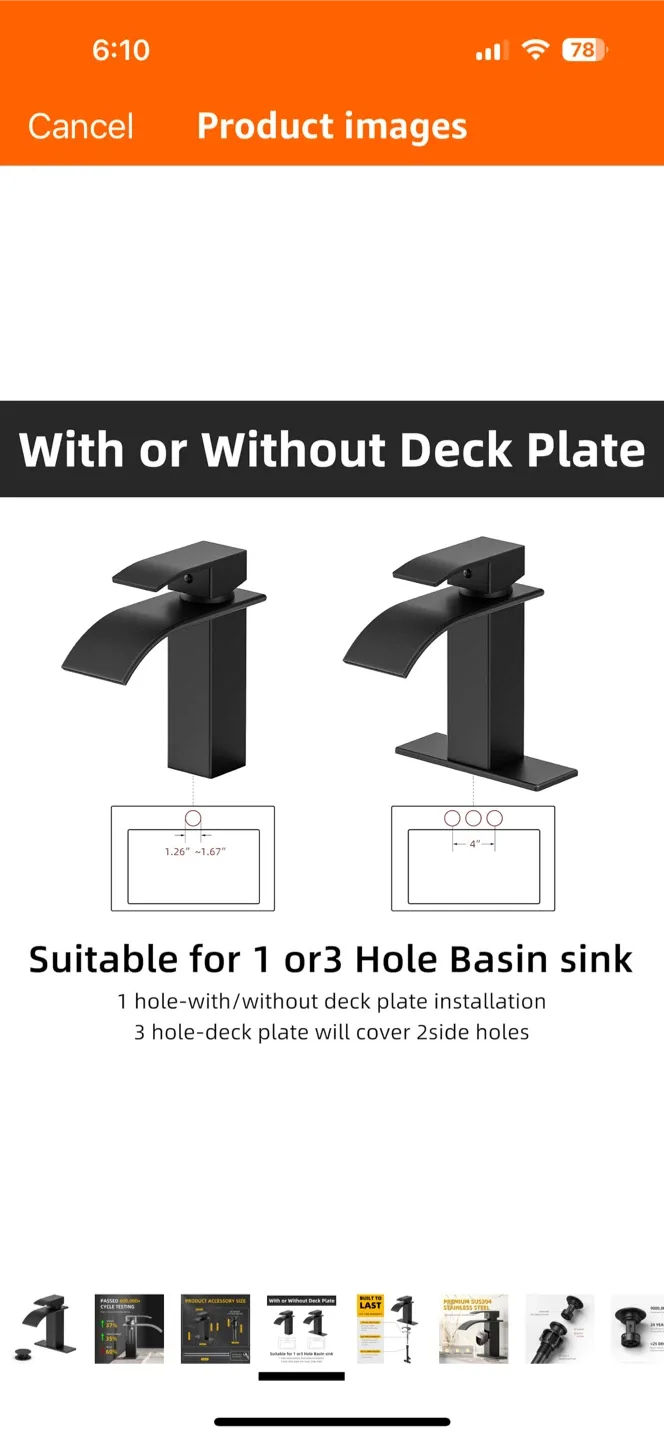 Black Waterfall Bathroom Faucet - New image indicator(4)