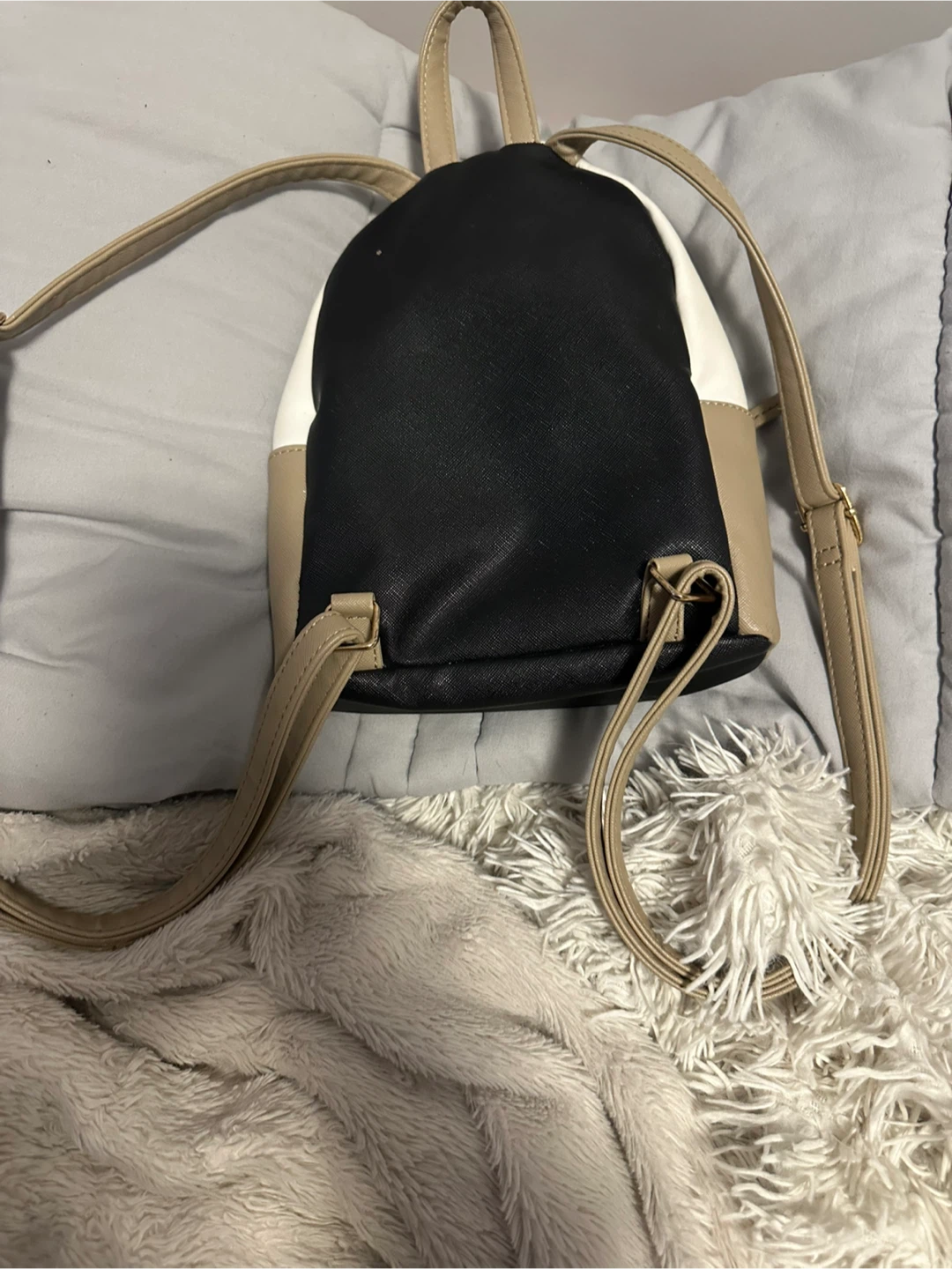 Mini Backpack - Black, Beige & White - photo 2