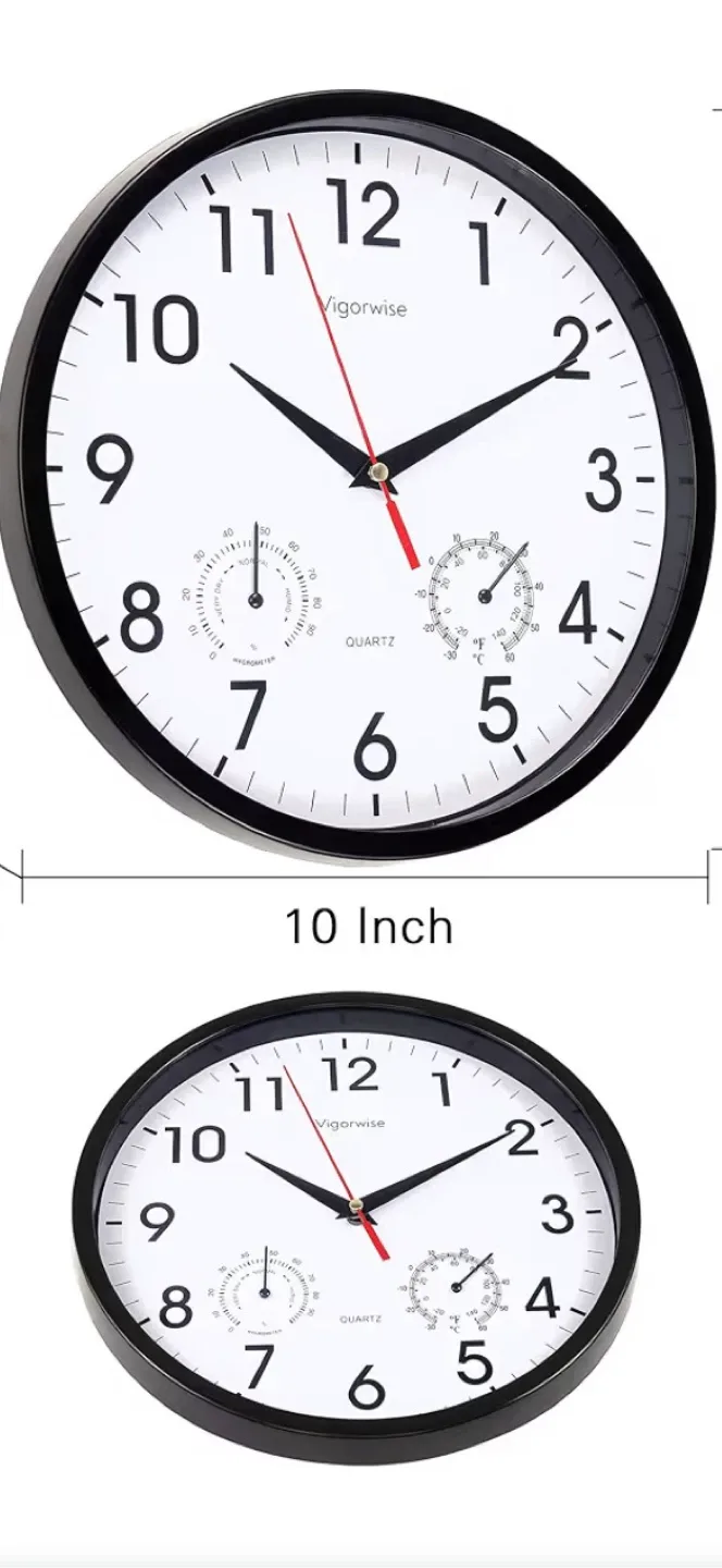 Vigorwise 10-Inch Wall Clock image indicator(5)