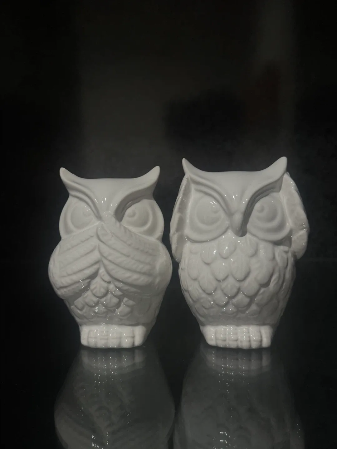 Owl Figurines - Ceramic, White