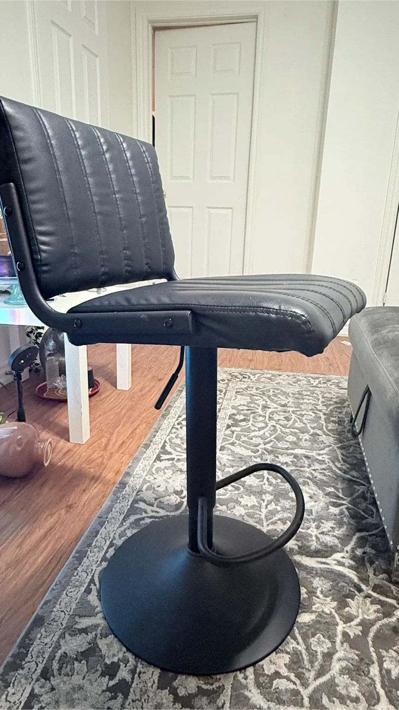 Black Adjustable Height Bar Stool