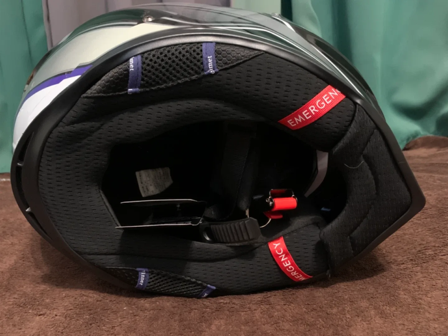 Motorcycle Helmet Black with Gold Size Large Leather image indicator(5)