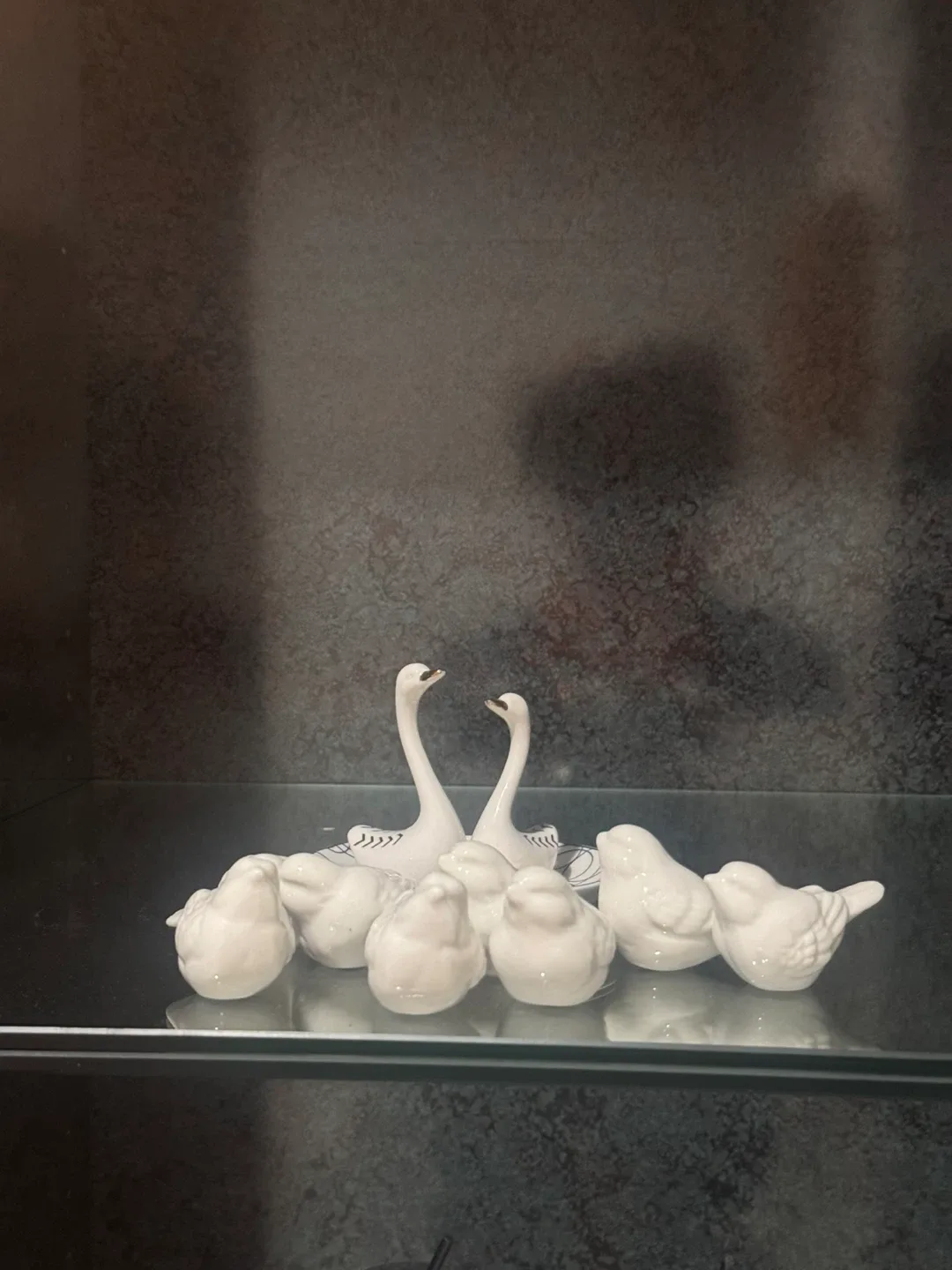 Swan and Bird Porcelain Figurines