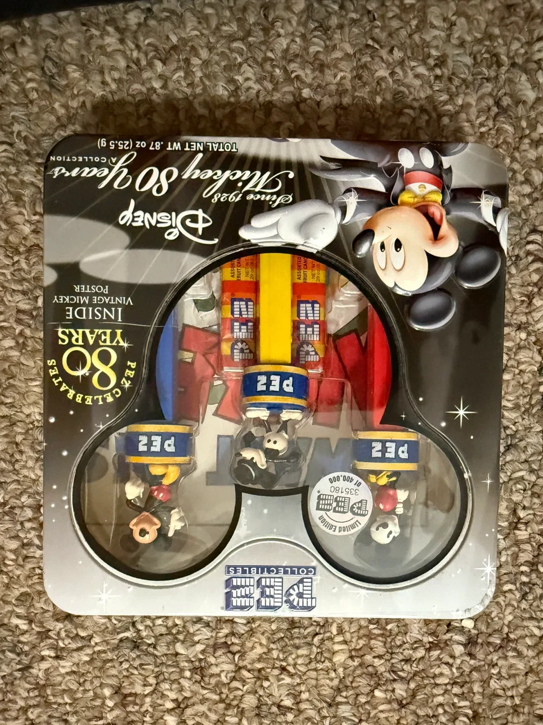 Mickey Mouse 80 Year Anniversary Pez Tin
