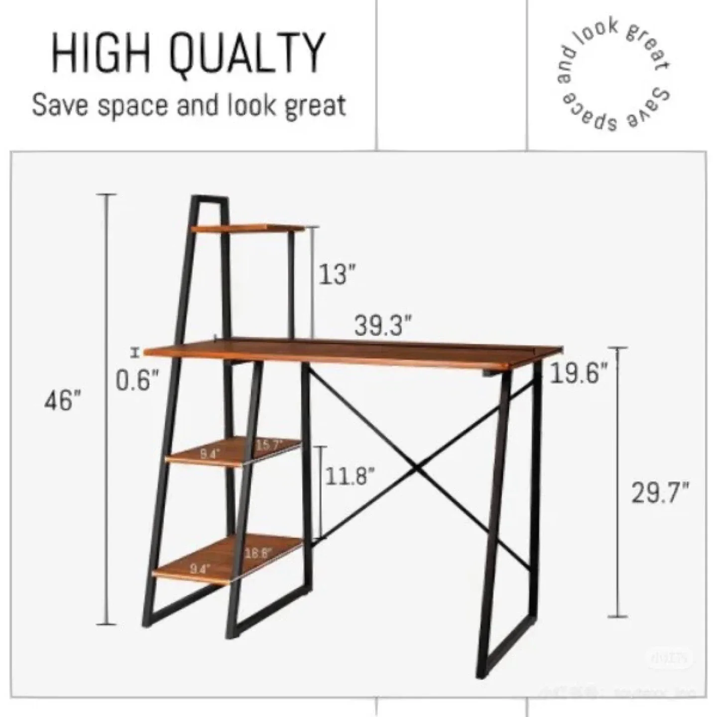 Wood & Metal Ladder Desk image indicator(2)