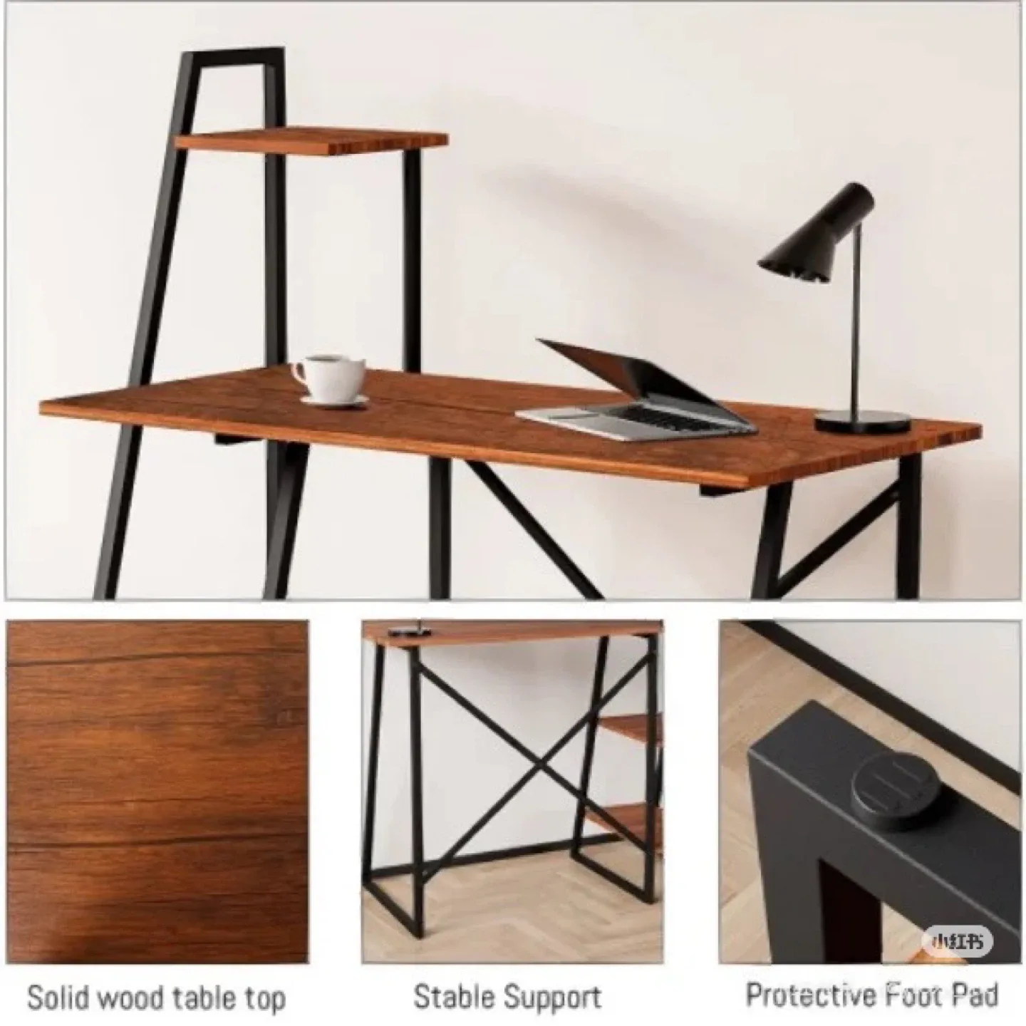 Wood & Metal Ladder Desk image indicator(4)