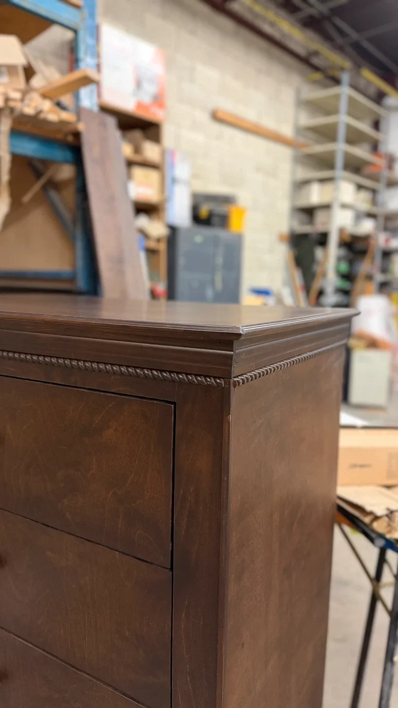 Dark Brown Wooden 5-Drawer Dresser image indicator(5)