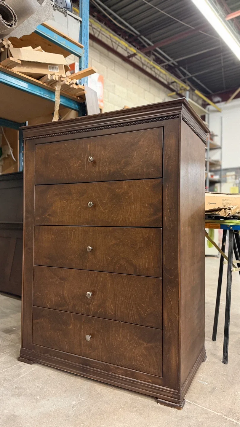 Dark Brown Wooden 5-Drawer Dresser image indicator(3)