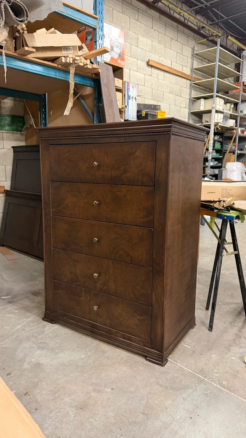 Dark Brown Wooden 5-Drawer Dresser image indicator(6)