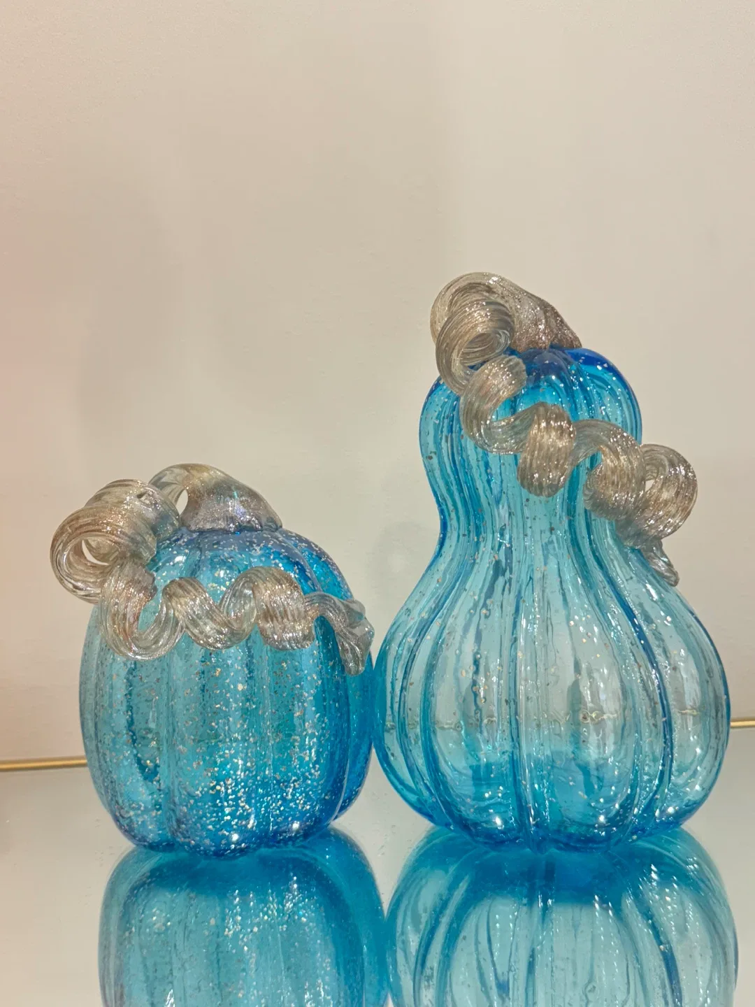Blue Glass Pumpkins
