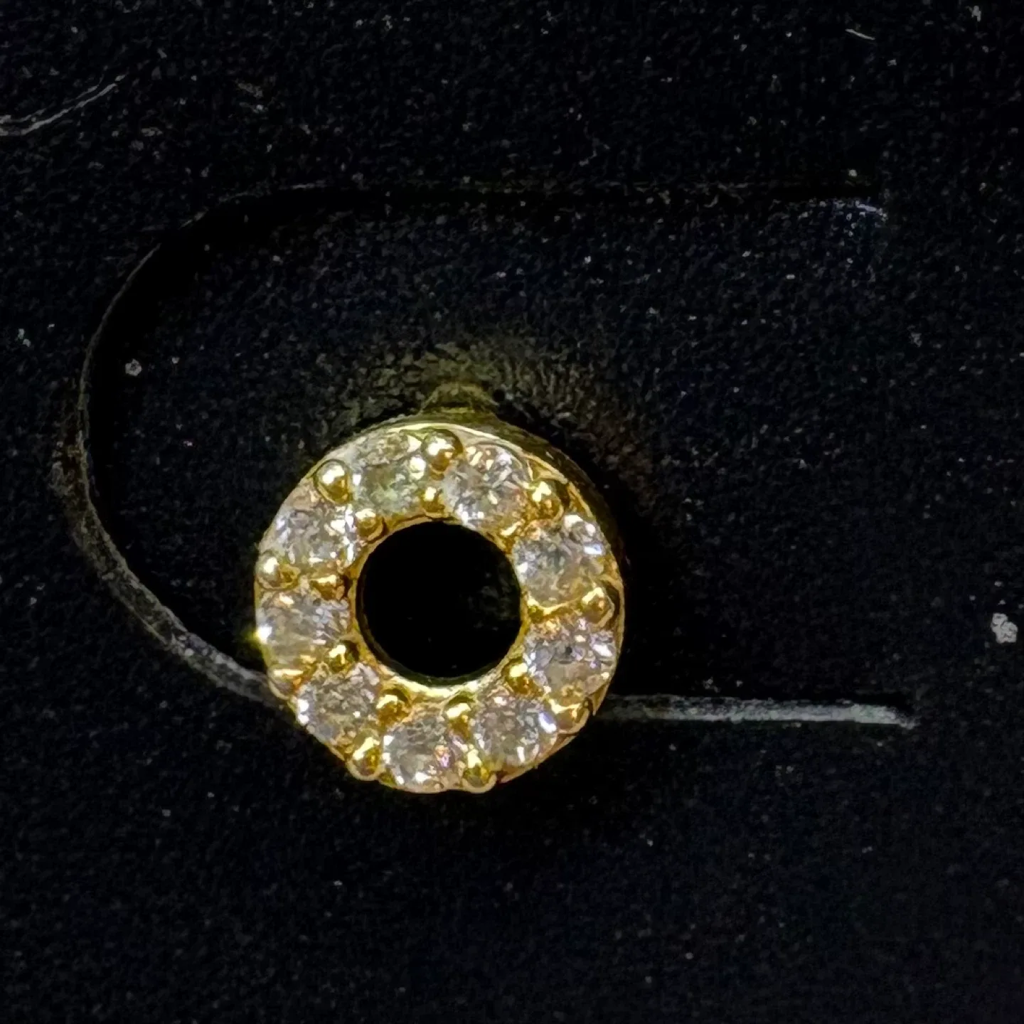 Gold Plated 925 Sterling Silver Micro Pave Circle Stud Earrings image indicator(3)