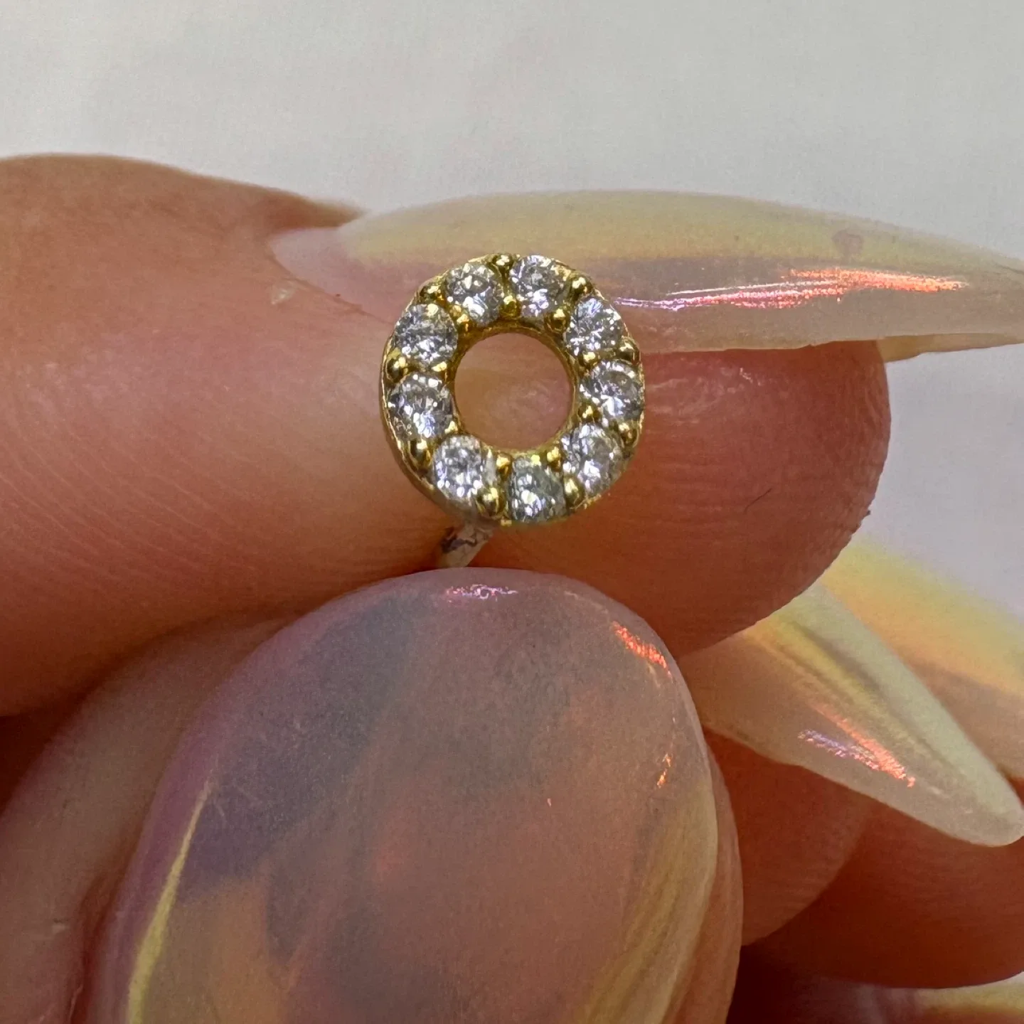 Gold Plated 925 Sterling Silver Micro Pave Circle Stud Earrings image indicator(4)