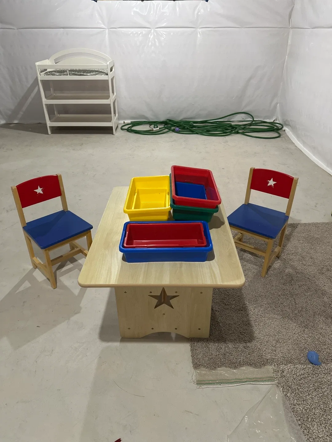 Kids Table and Chairs with Storage Bins