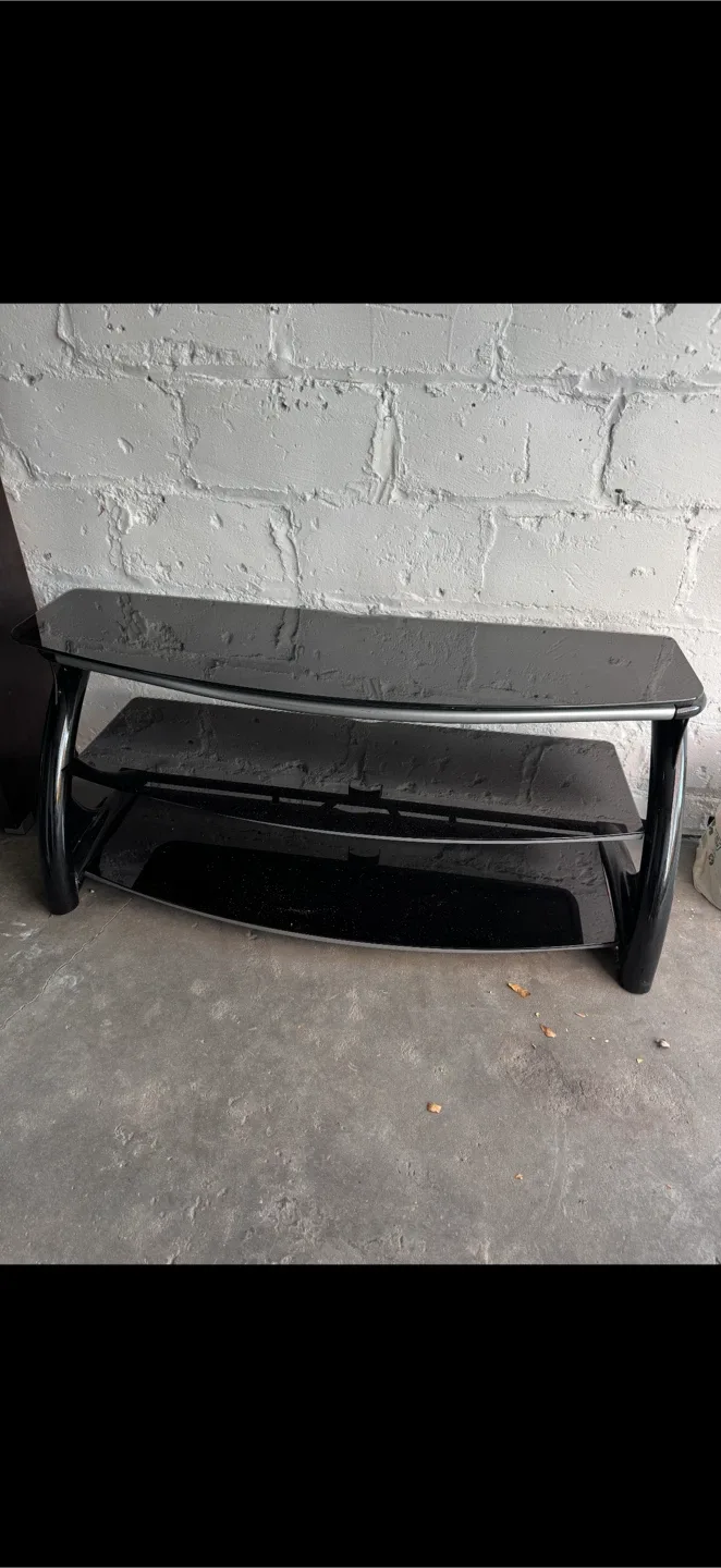 Black Glass TV Stand