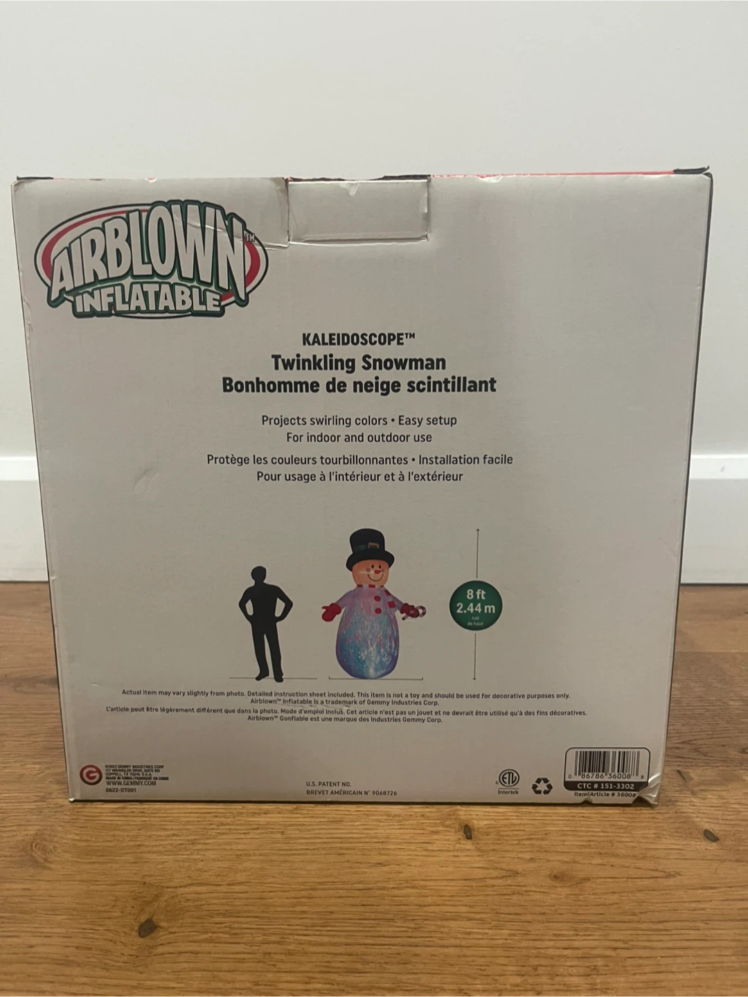 Airblown Inflatable Twinkling Snowman - 8ft Tall - photo 2