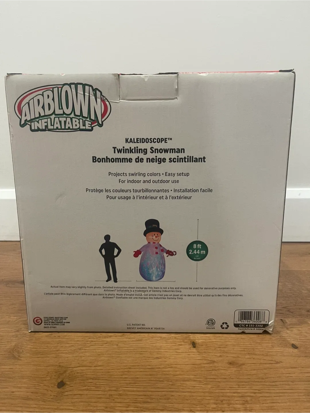 Airblown Inflatable Twinkling Snowman - 8ft Tall image indicator(2)