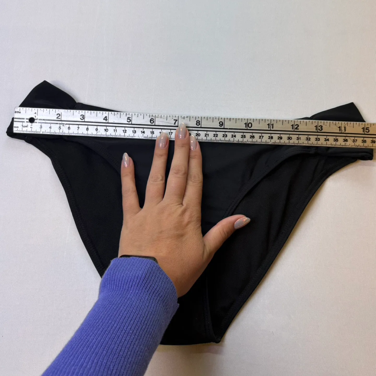 Shekini Black Bikini Swimsuit Bottoms Ruched Sides Size M (2) image indicator(6)