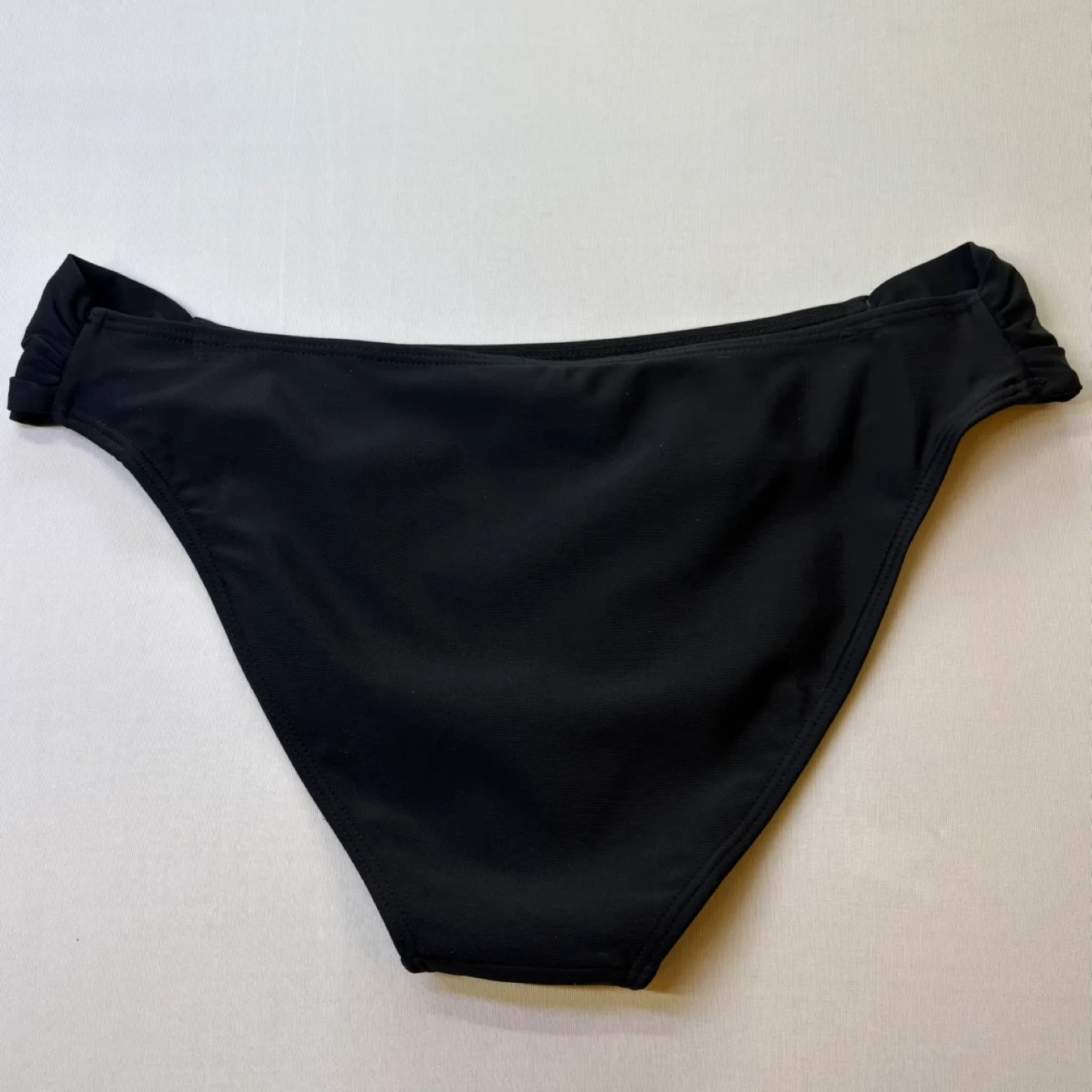 Shekini Black Bikini Swimsuit Bottoms Ruched Sides Size M (2) image indicator(3)