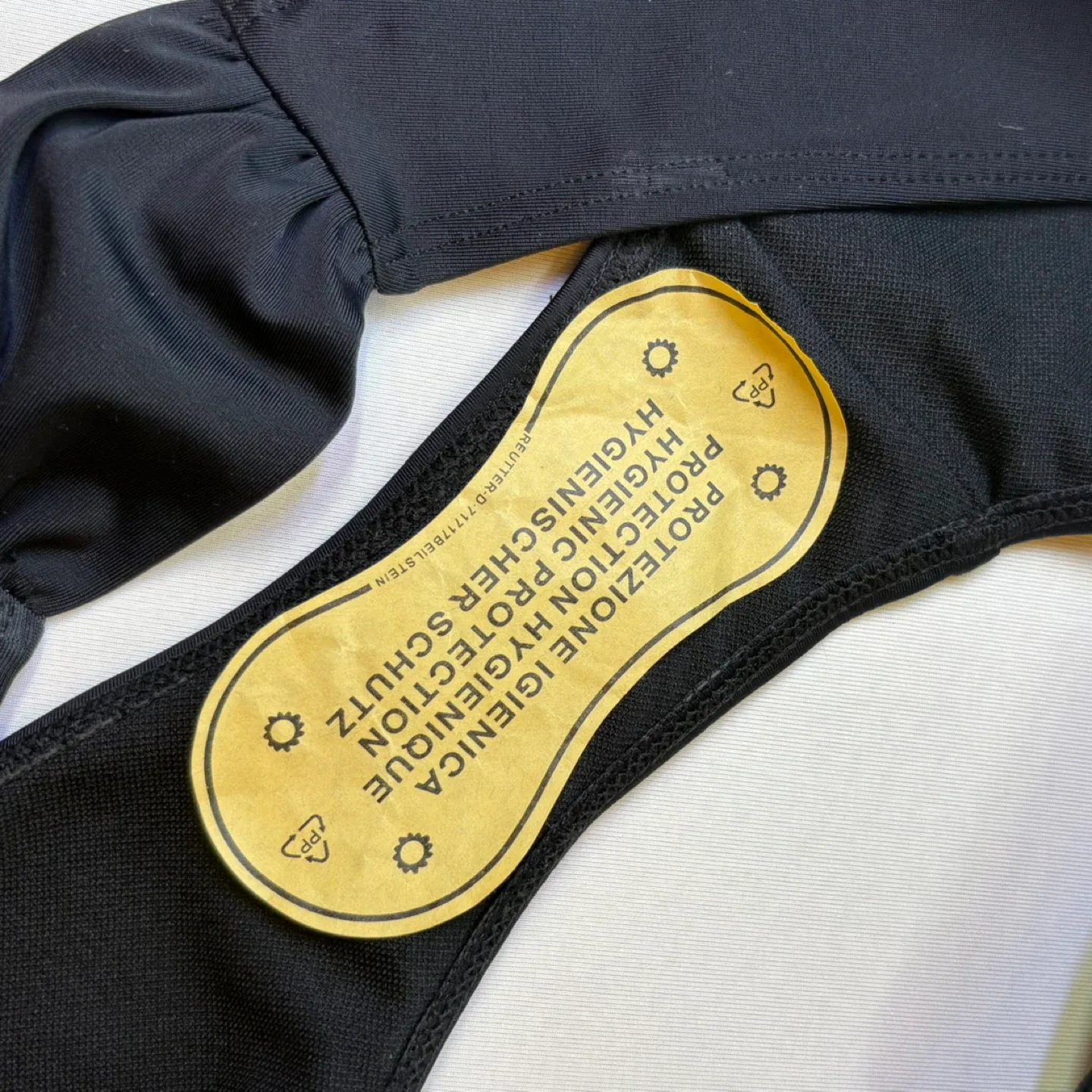 Shekini Black Bikini Swimsuit Bottoms Ruched Sides Size M (2) image indicator(5)