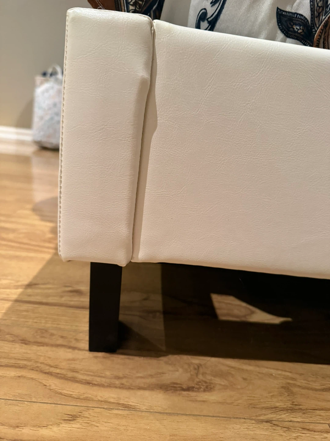 White Faux Leather Queen Bed Frame - photo 4