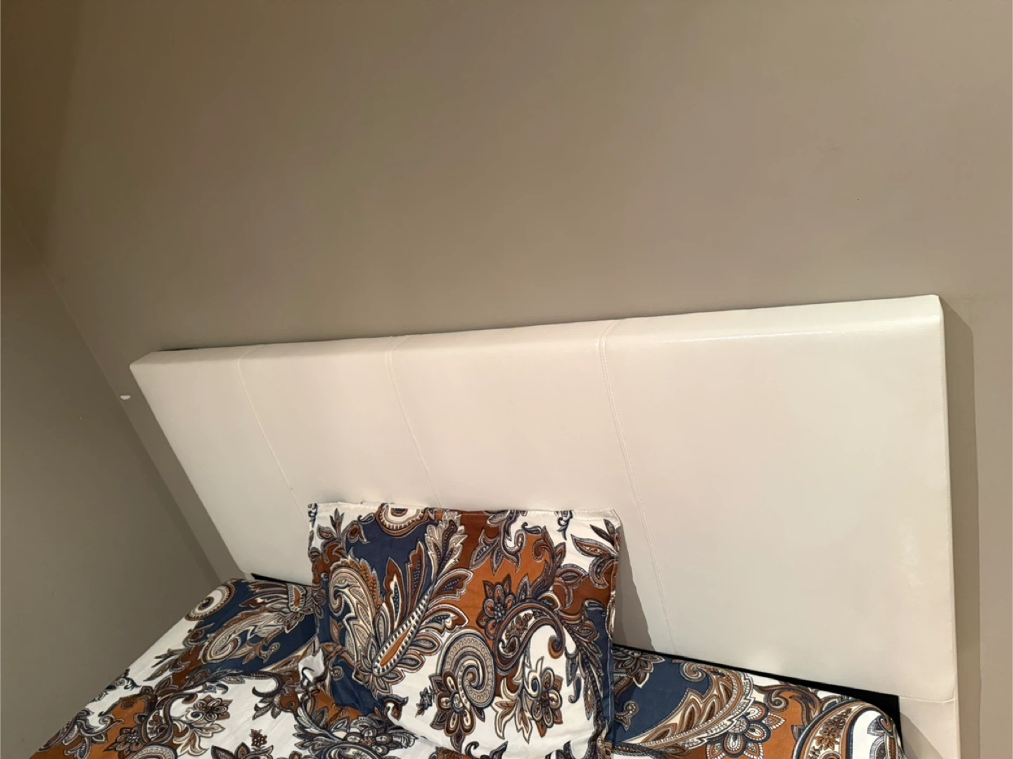 White Faux Leather Queen Bed Frame - photo 2