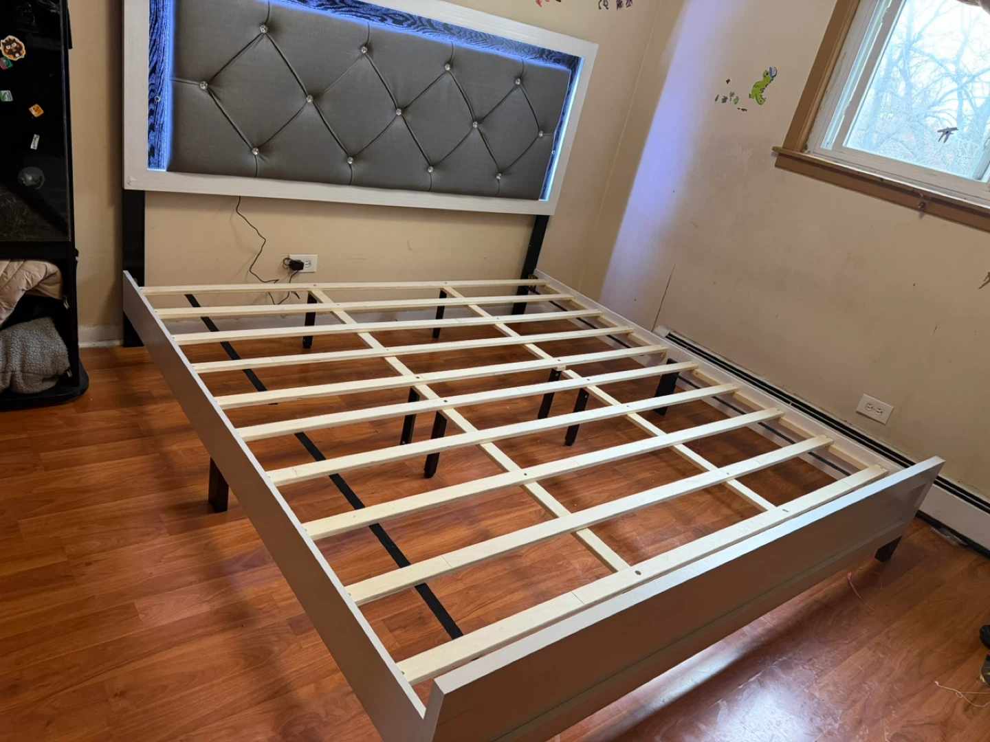 Twin Bed Frame with LED Headboard