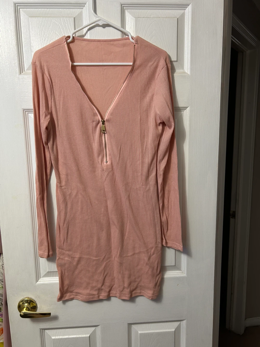 Pink Ribbed Mini Dress - Size XL - photo 2