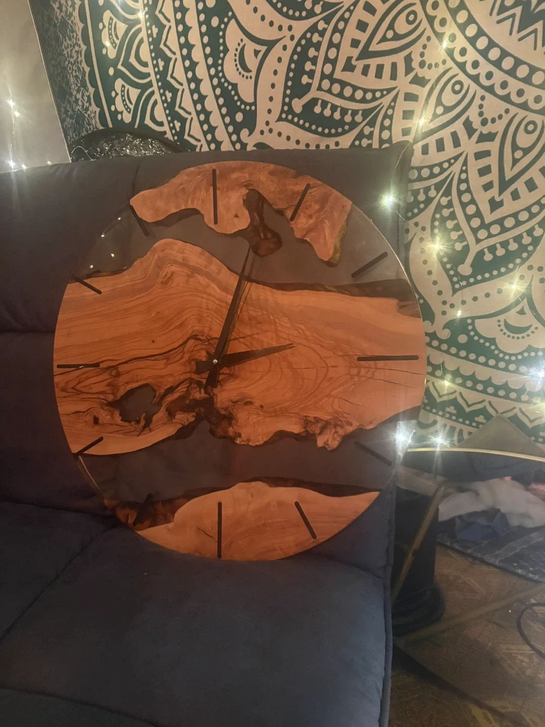 Handmade Wood & Resin Wall Clock