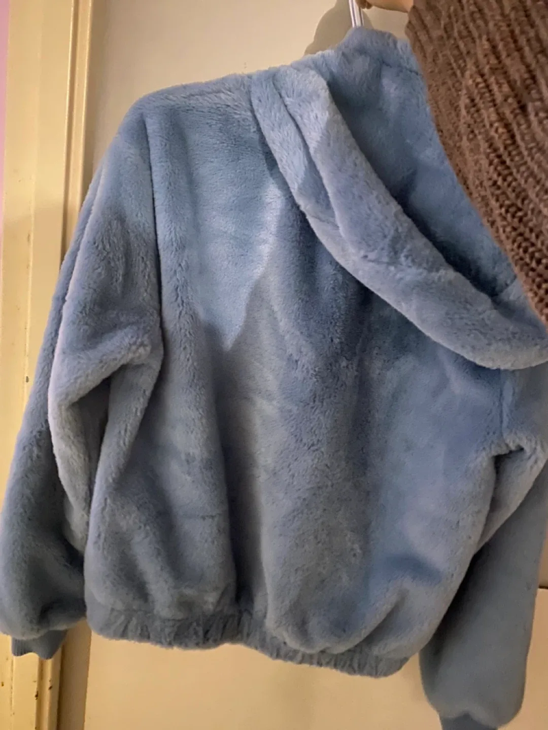 Fuzzy Blue Hooded Jacket image indicator(2)