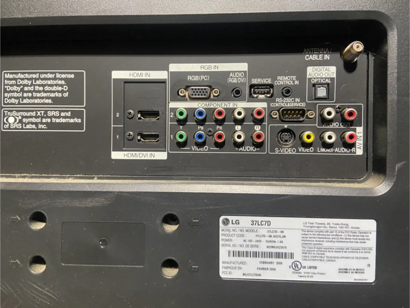 37” LCD HDTV image indicator(2)