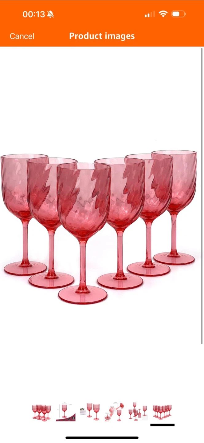Pink Acrylic Wine Glasses - Set of 6 - photo 5