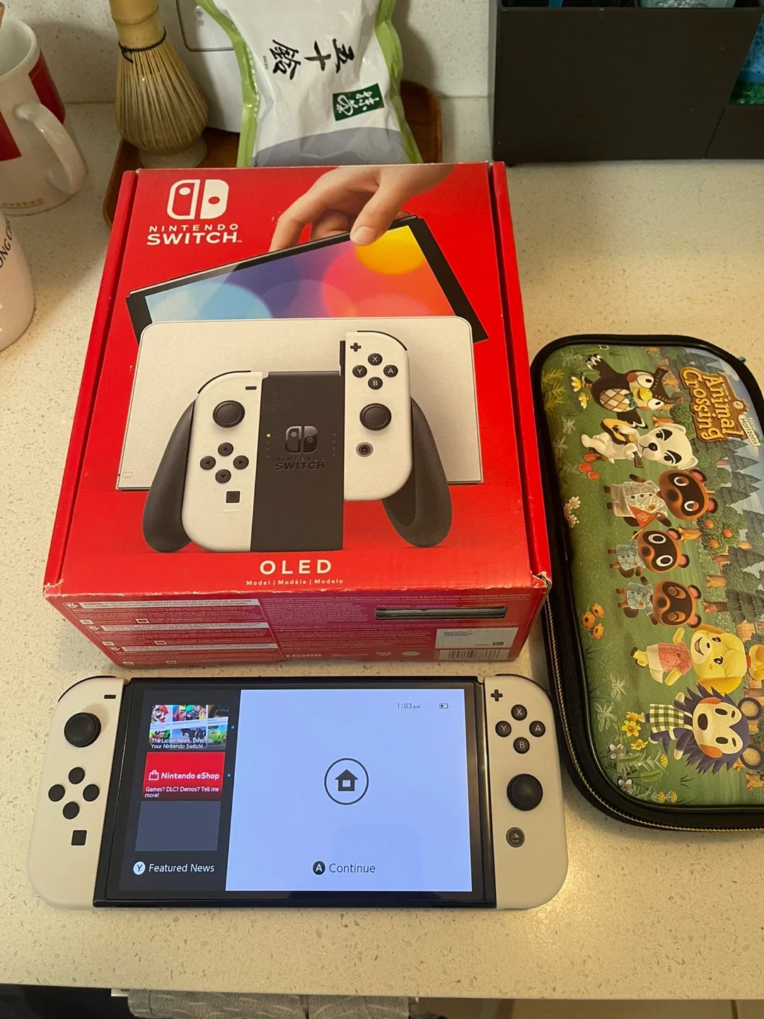 Nintendo Switch OLED White with Box and Accessories