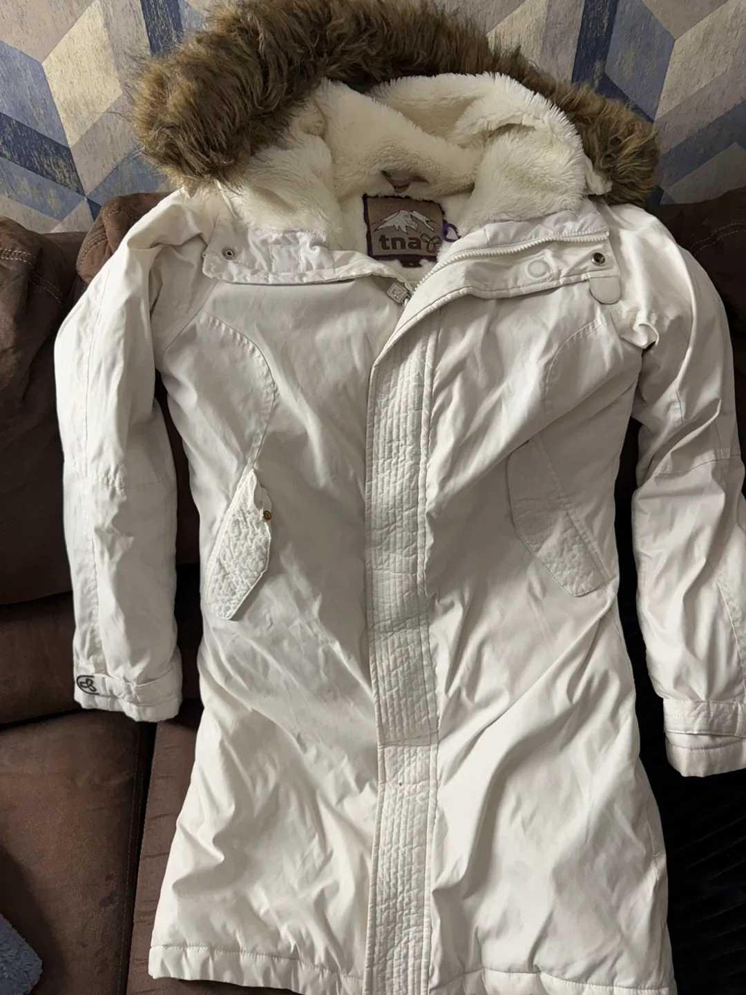 TNA Glacier White Winter Coat - Size S image indicator(3)