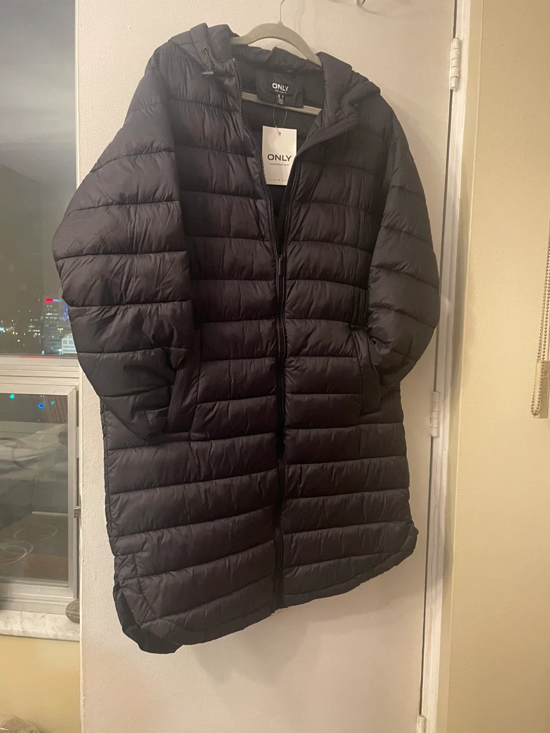 New ONLY Black Puffer Coat - Size M