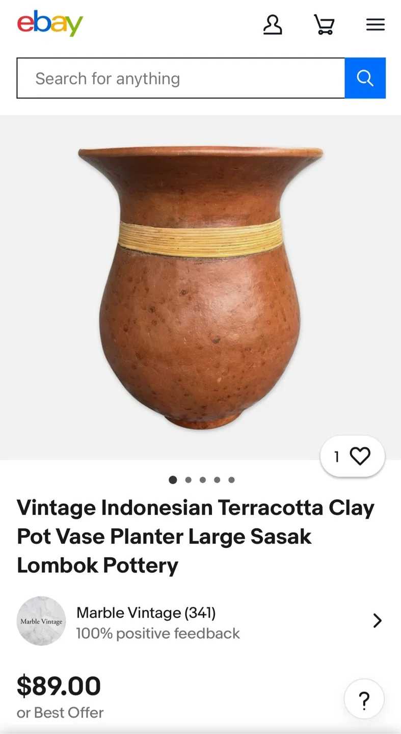 Terracotta Vase with Bamboo Detail image indicator(6)