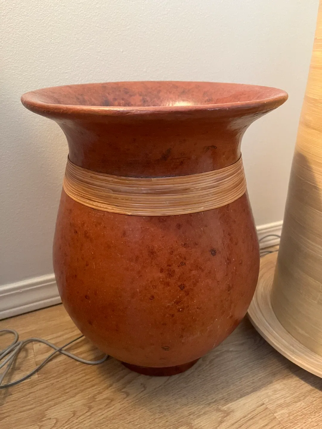 Terracotta Vase with Bamboo Detail image indicator(2)