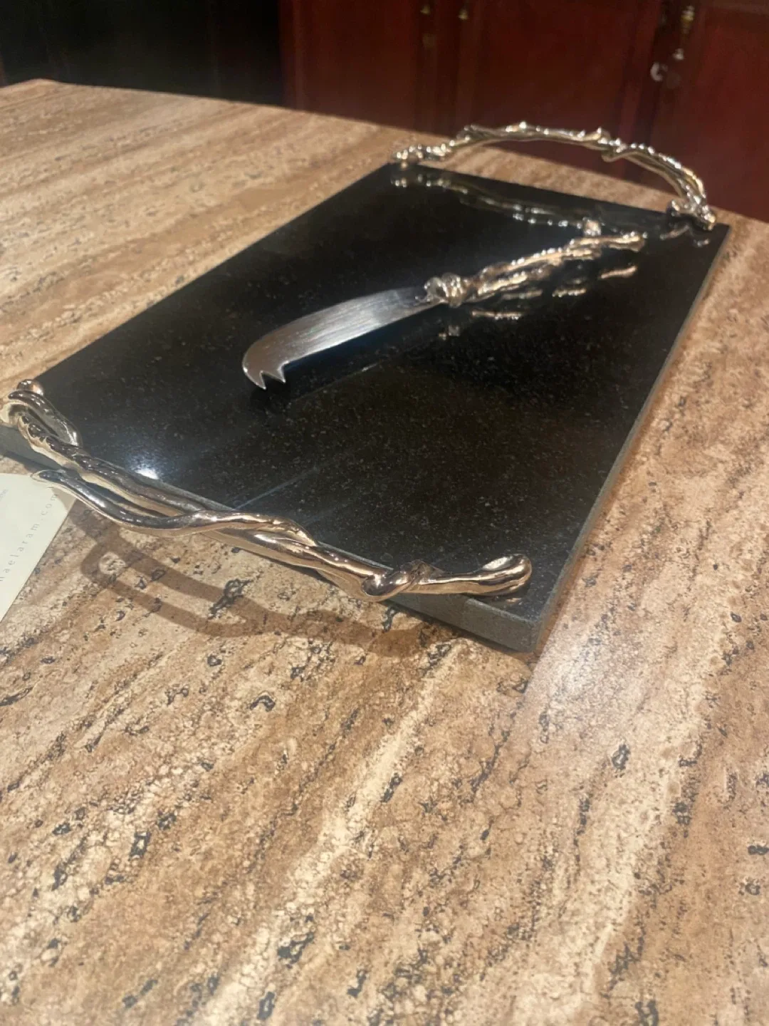 Michael Aram Black Orchid Cheese Board with Knife image indicator(2)