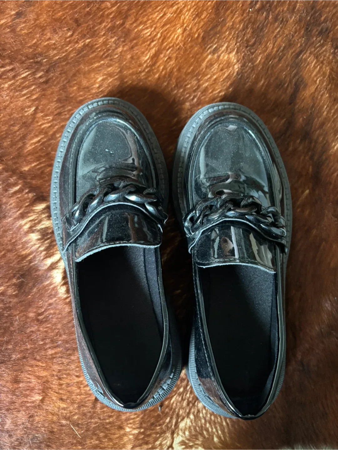 Black Chain Detail Loafers