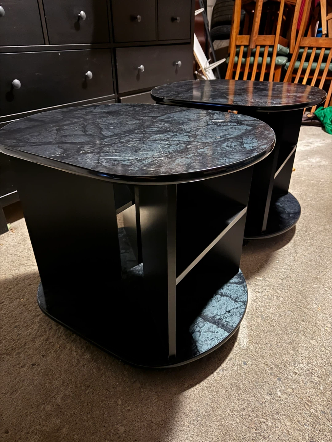 Black Marble Top Accent Tables (Set of 2) - photo 4