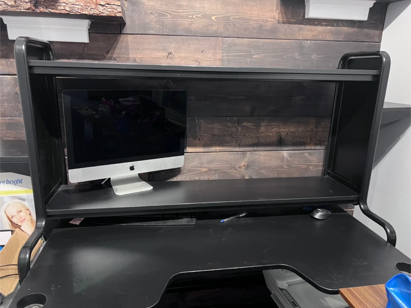 Black Gaming Desk with Hutch