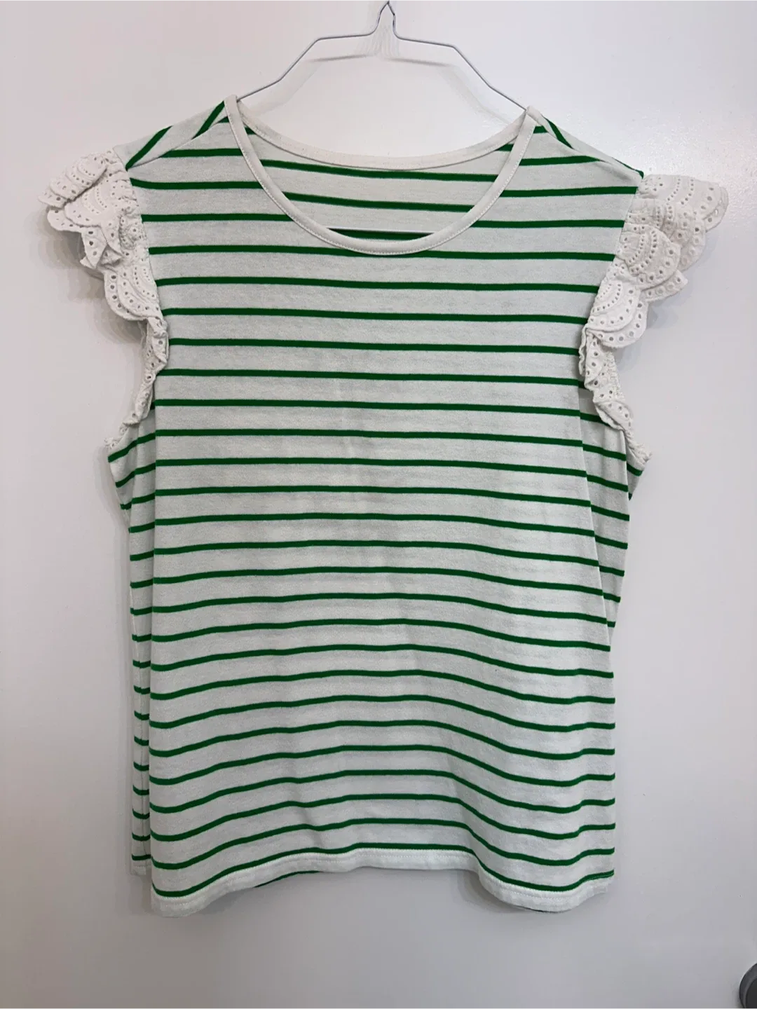 Striped Ruffle Sleeve Top