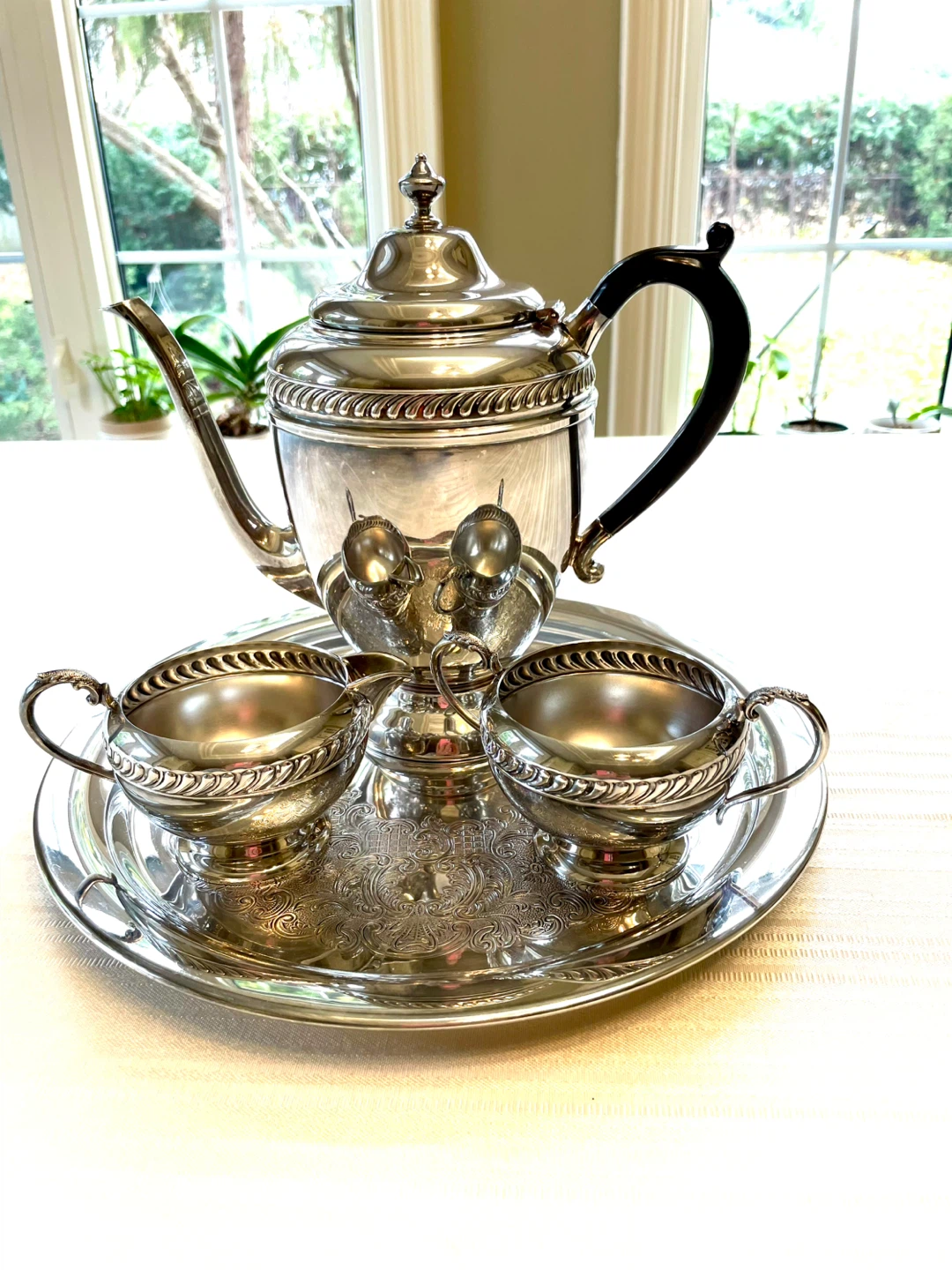STUNNING SILVER Tea Service - photo 2