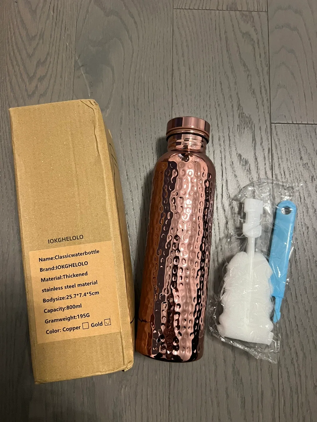 IOKGHELOLO Copper Water Bottle 800ml