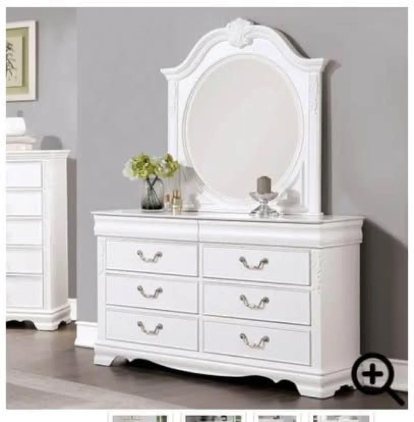 White Floral Bed-Frame + Dresser Set (Can be Sold Separately) image indicator(3)